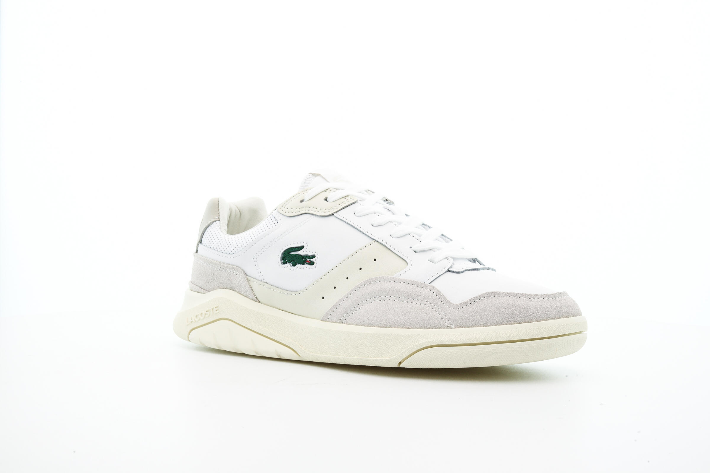 Lacoste GAME ADVANCE LUXE WHITE 41SMA001565T IiscmShops STORE Lacoste Menerva Sport 0721 1 Cma Erkek Ac k Gri u002D Beyaz Spor Ayakkab